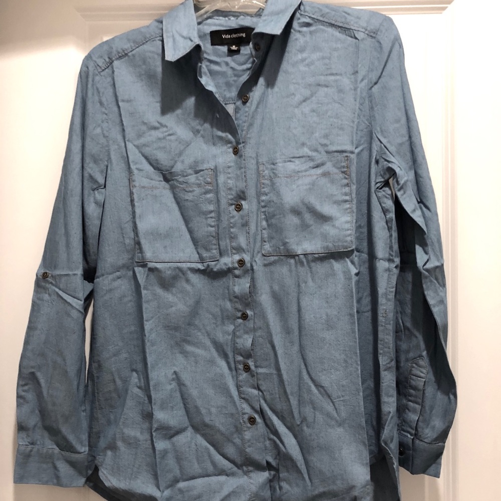 New Blue Blouse Long Sleeve